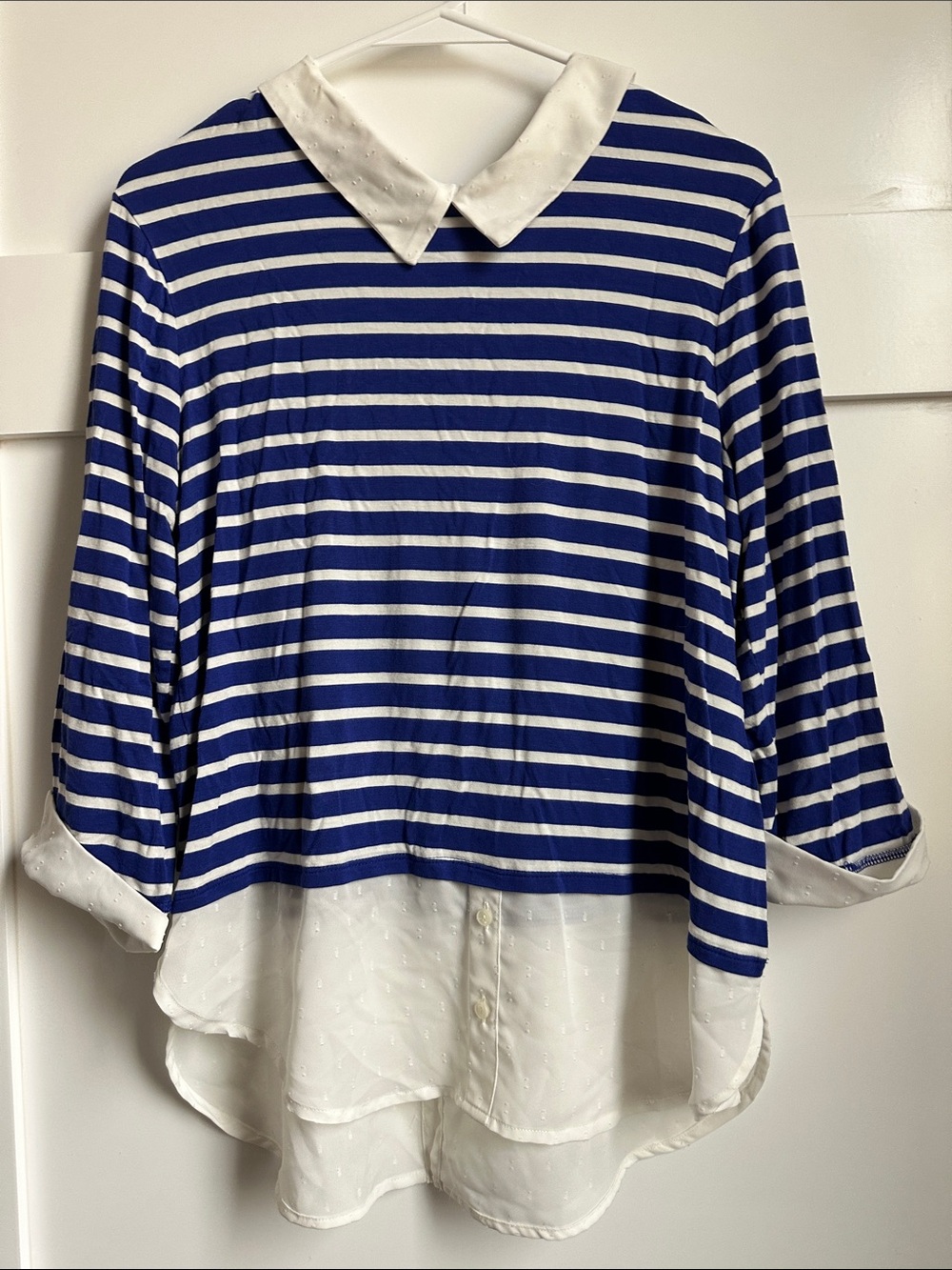ELLE Blue/White Blouse